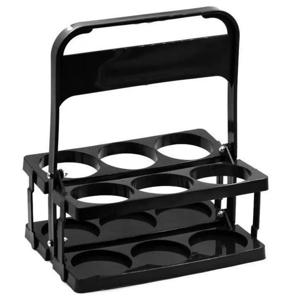 Wine Basket 6 Pack Half Dozen Foldable Wine Bottle Rack Shatterproof Portable KTV Handheld Beer Rack For Bar Knife holder kitch