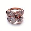 1 Stück Roségoldener Blumenring-Set mit synthetischem Zirkon, geeignet für den täglichen Gebrauch
