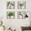 Watercolor Simulation Turtle Back Leaf Cactus Potted Green Plant Wall Stickers for Bedroom Living Room Decoration Wall Decals