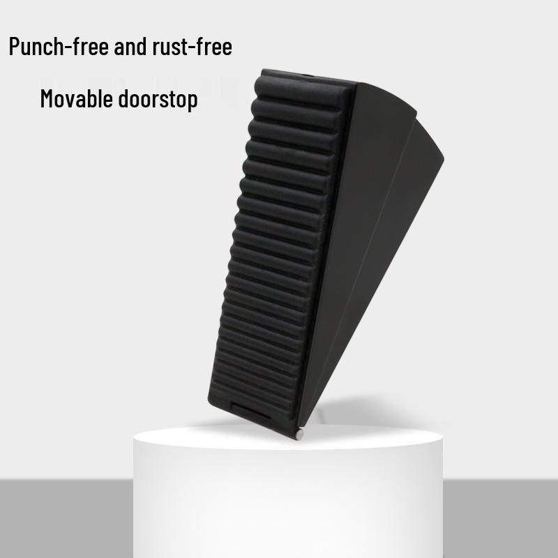 Spring-loaded Anti-collision Door Stopper & Holder with Windproof Wedge