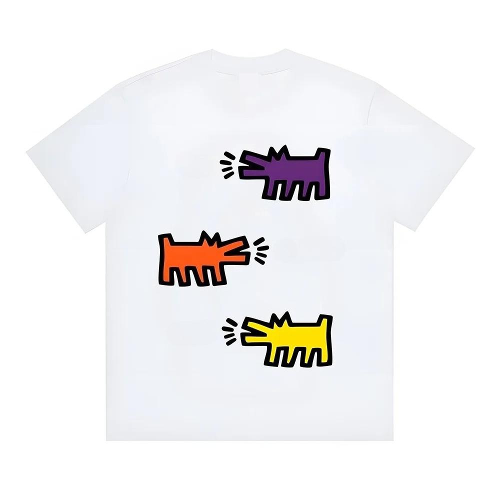 2025 Nouveau T-shirt Essentiel en Coton Unisexe Imprimé Mode Doux Respirant Col Rond Mode T-shirts Homme et Femme Une Pièce