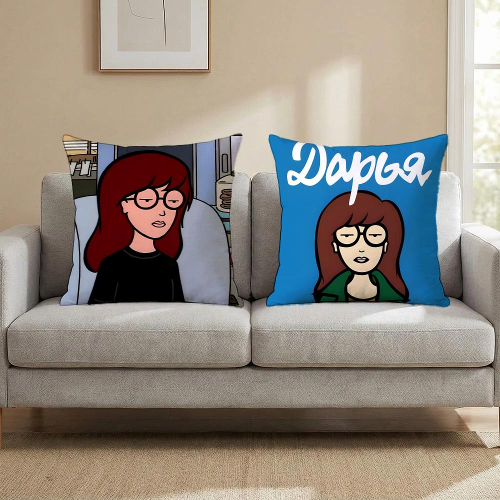 Cartoon D-Daria Cool Cushion Cover Multi-Scene Pillow Cover for Home & Car - Reversible, Soft & Durable for Daily Use
