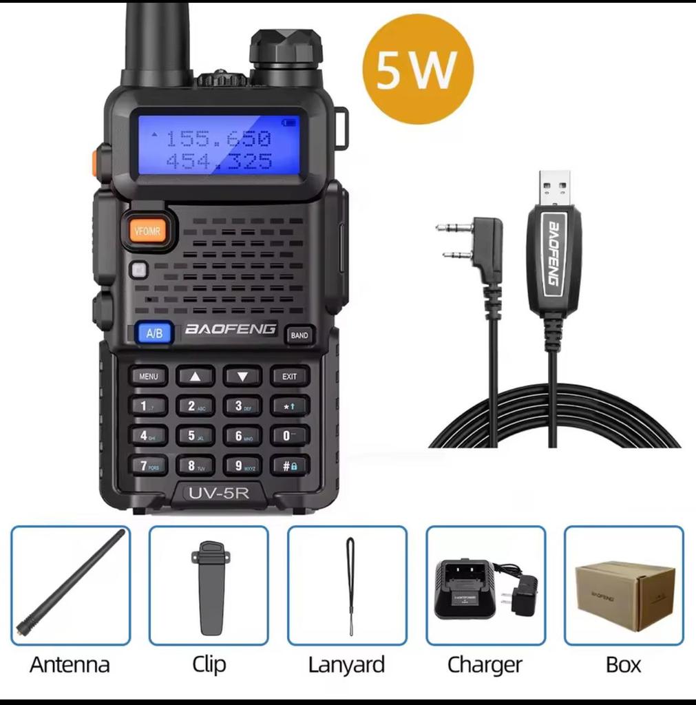 Baofeng UV-5R High-Power Dual-Band Long-Range Walkie-Talkie (English Version)