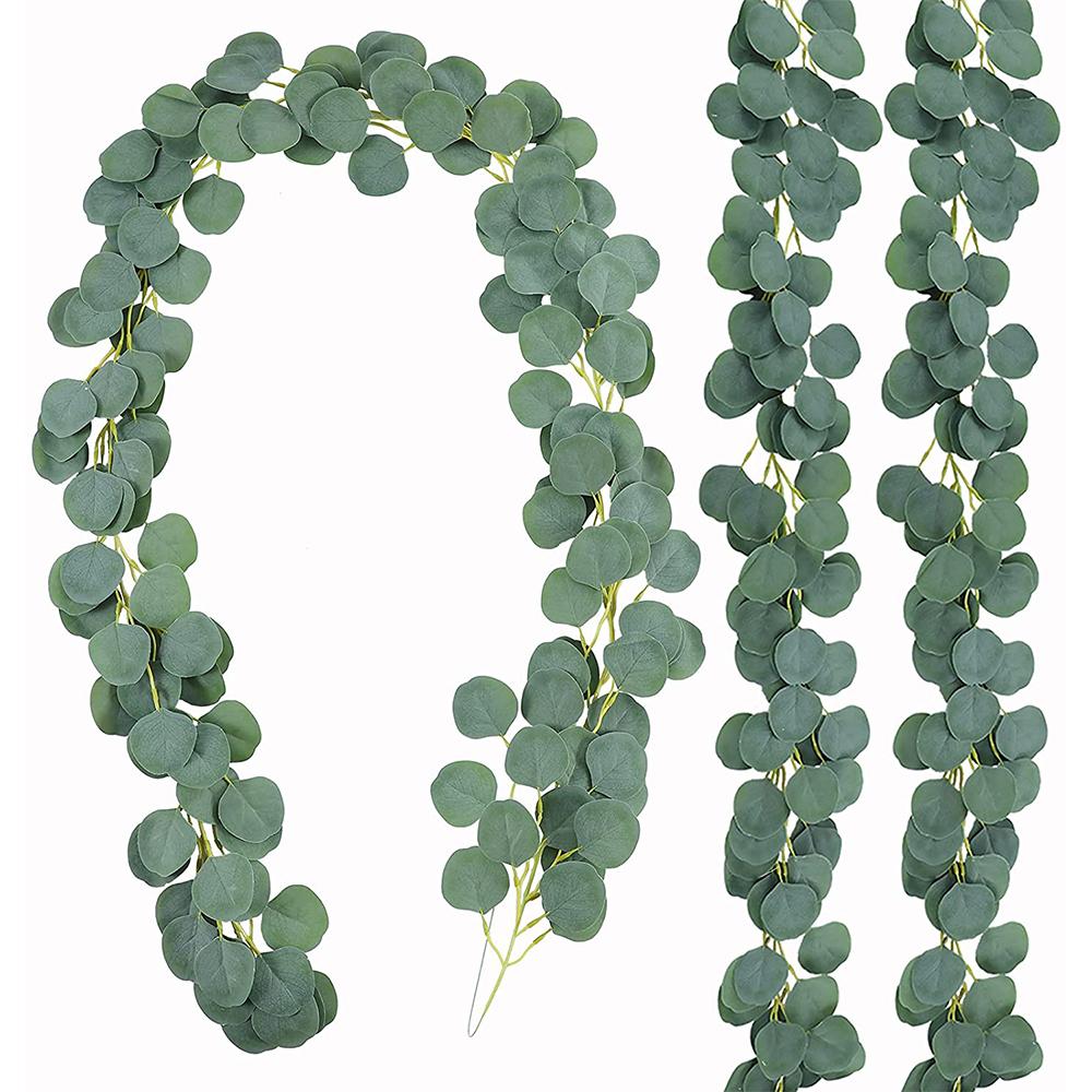 200CM Artificial Eucalyptus Garland Vine Ivy Handmade Fake Wreath Hanging For Home Garden Office Wedding Party Backdrop Arch Wall Decor
