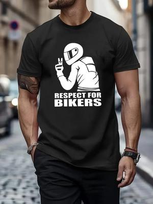Respect for Bikers Motorcycle Rider TShirt 100 Cotton ONeck Short Sleeve Summer Casual Mens Tshirt Streetwear