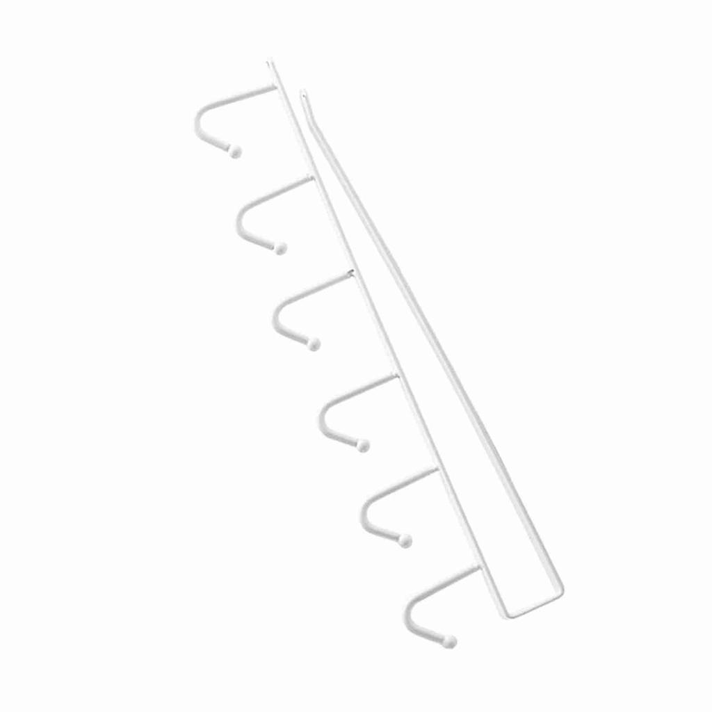 Multifunction Kitchen Storage Rack Cupboard Shelf Hanging Hook Wardrobe Organizer Holder White
