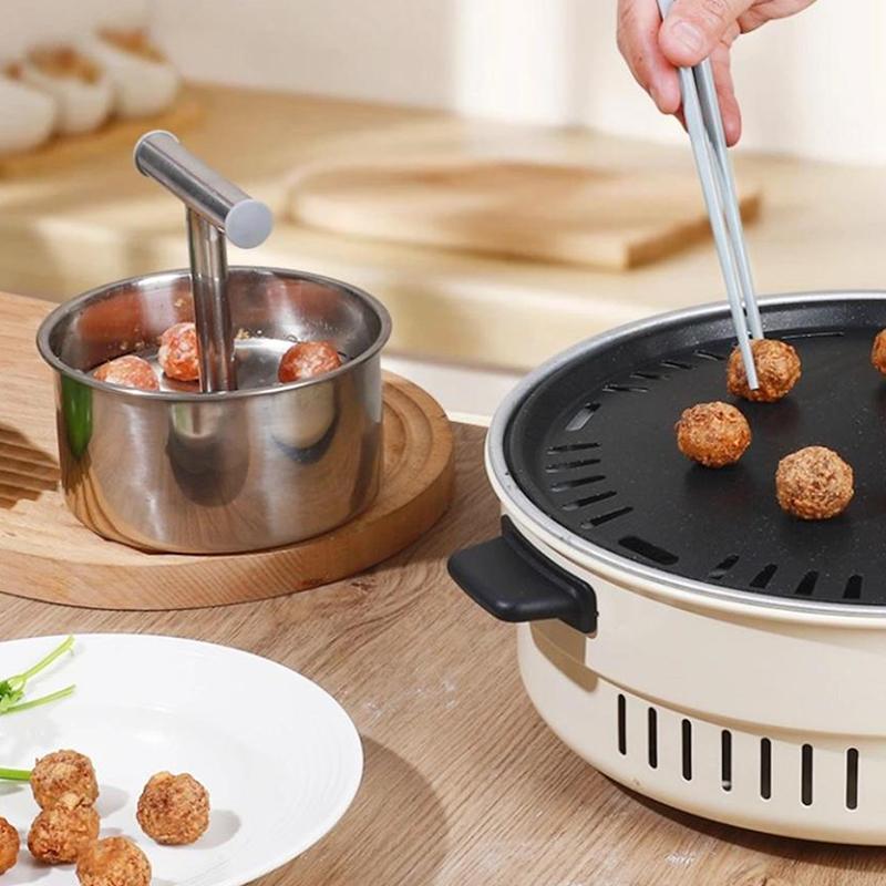 6/12 Hole Manual Meatball Machine Multifunctional Stainless Steel Meat Maker Home Kitchen Meatball Mold Meatball Making Set