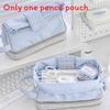 Student Nylon Double Layer Pencil Case Large Capacity Organizer For School And Office
