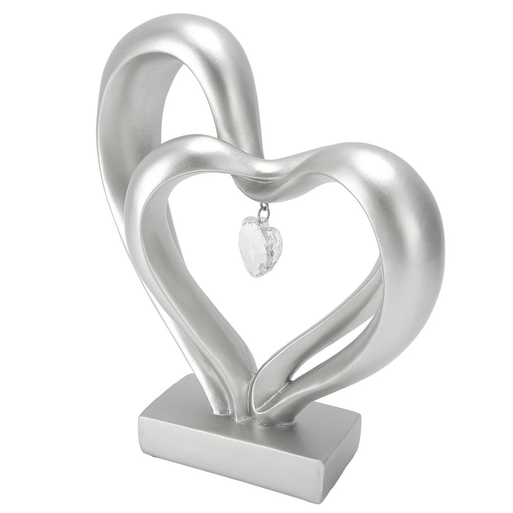 Double Heart Sculpture Resin Romantic Heart Statues Love Sculpture for Couple Love Statue Weeding
