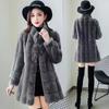 Danish mink faux fur coat for women in Korean slim fit style, perfect for autumn and winter.