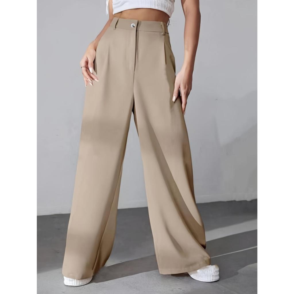 Autumn new women's solid color trousers suit pants casual sports straight pants