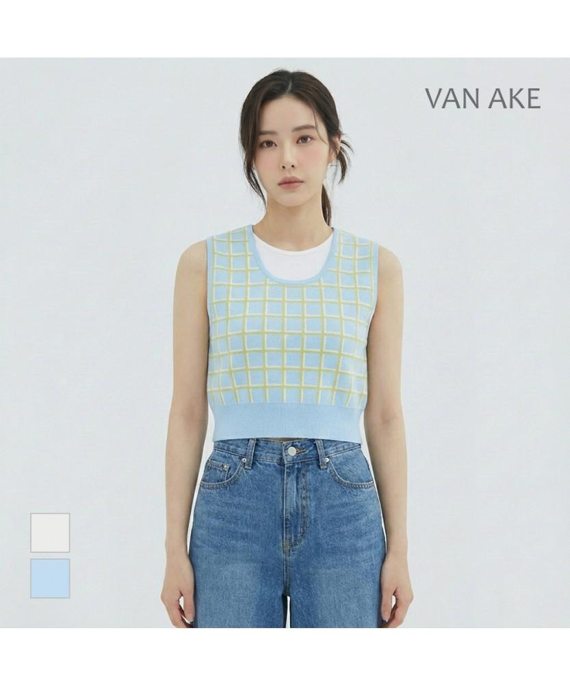 Vanake Square Pattern Knit Vest_Vb34Kvq304Z