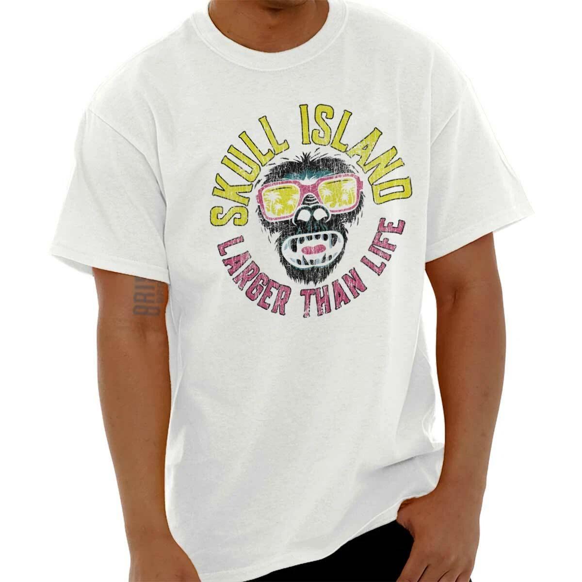 Skull Island Larger Than Life Summer Monkey Womens or Mens Crewneck T Shirt Tee S