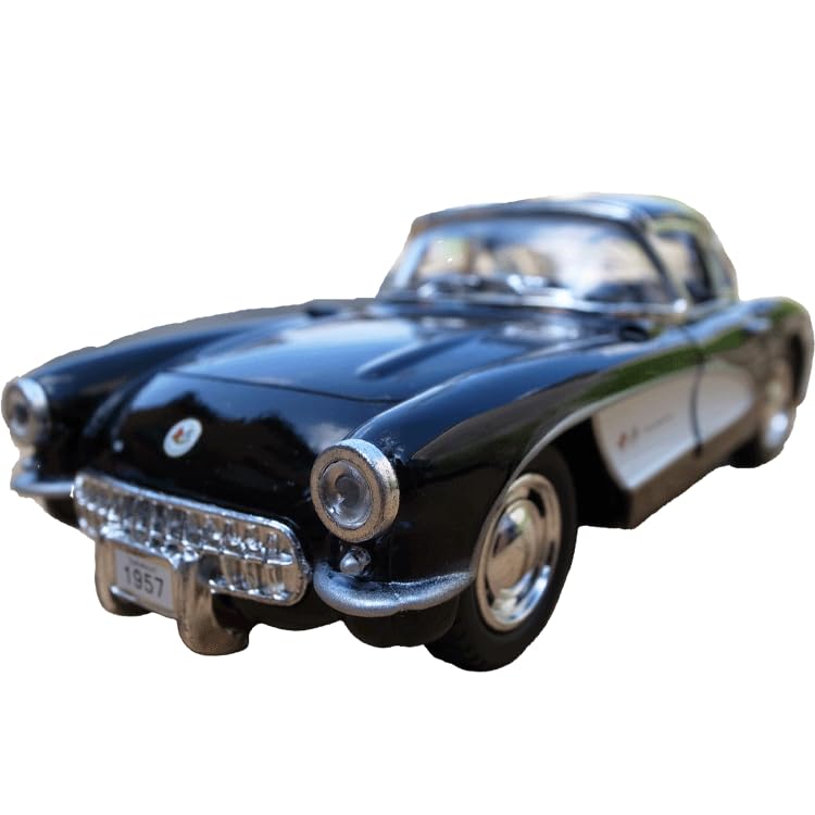 KINSMART Scale 1957 Chevrolet Corvette Diecast Model Car in Black 1/34