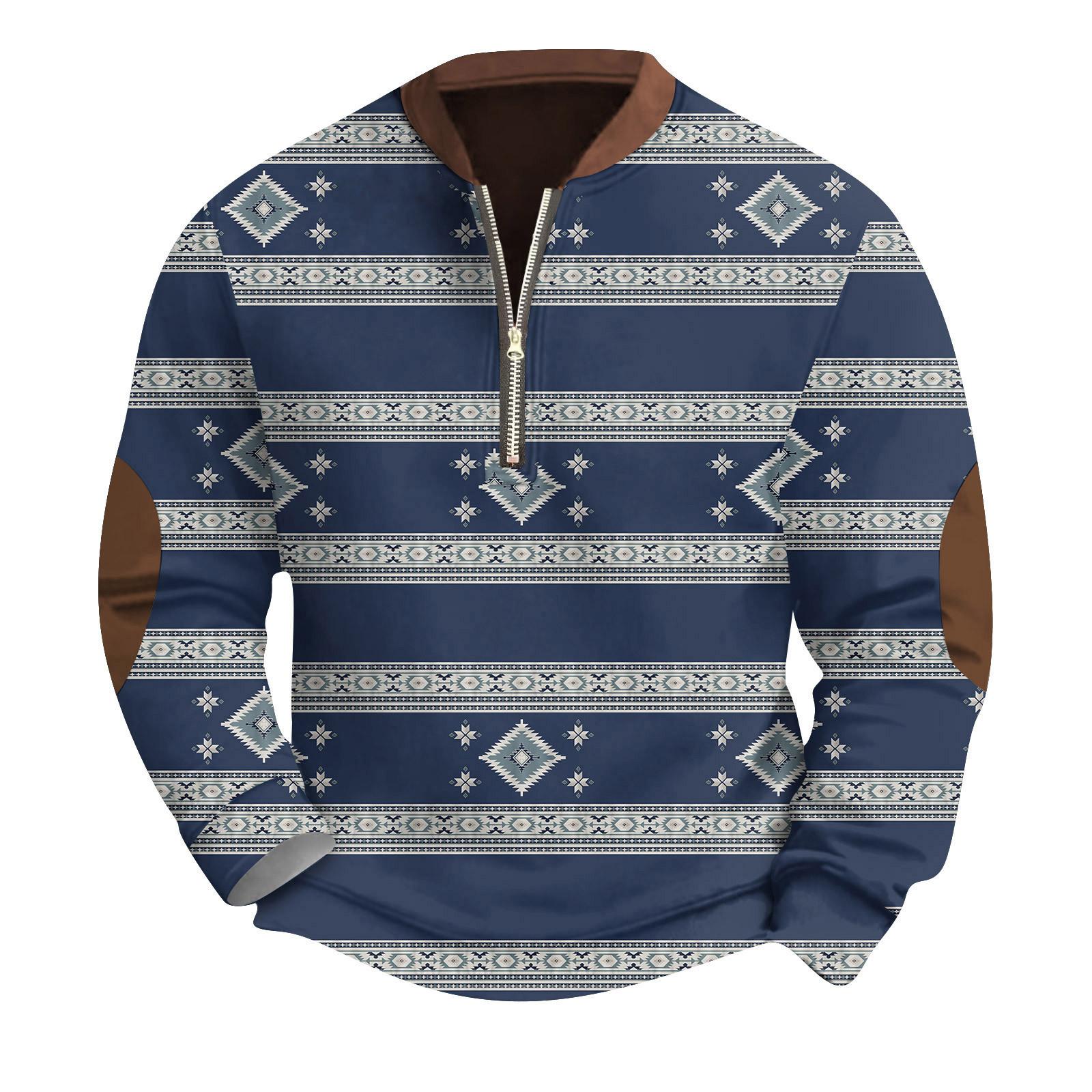 

Мужская повседневная толстовка в стиле ретро с градиентным принтом L синий