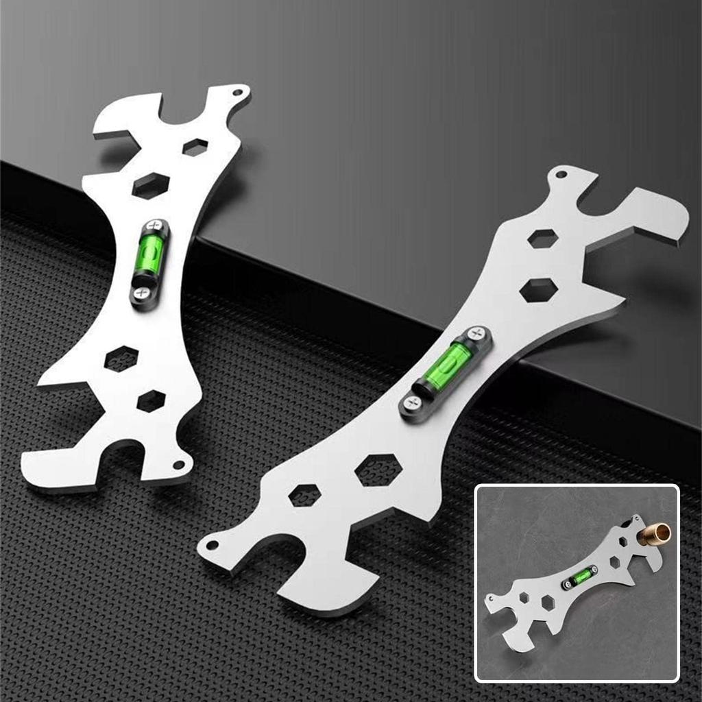 Multifunctional Bathroom Wrench Incurved Angle Levelling Wrenches Universal Shower Faucet Repair Wrench Portable Stainless Steel Wrench Tools