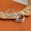 Hong Kong Style Square Zircon Earrings - Elegant Light Luxury Design