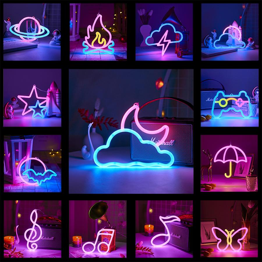 LED Shaped Lamp, Double-sided Neon Light, Letter Light String, Proposal and Confession Decoration Light, Night Light