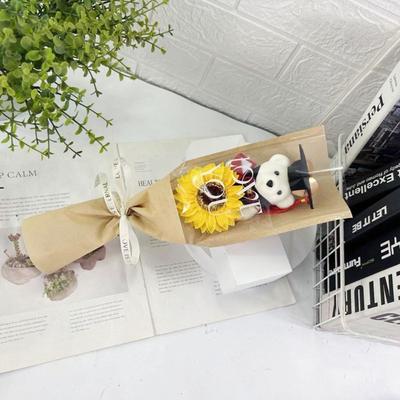 Best Wish Maester Bear Bear Bouquet 36cm Sunflower Animal Bouquet Bouquet Decoration Plush Toy Bear Birthday Party