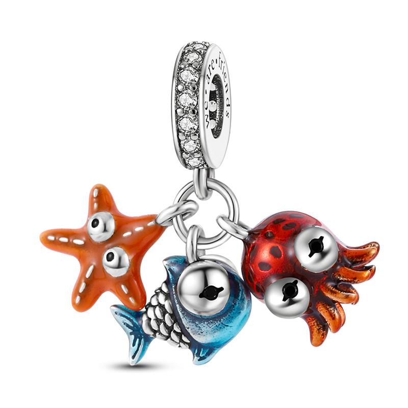 Cat Dog Charm Bead Charms Copper Ideal For Authentic Bracelets Elephant Owl Rabbit Monkey Flamingo Animal Heart Bead Gift Do It Yourself Jewellery