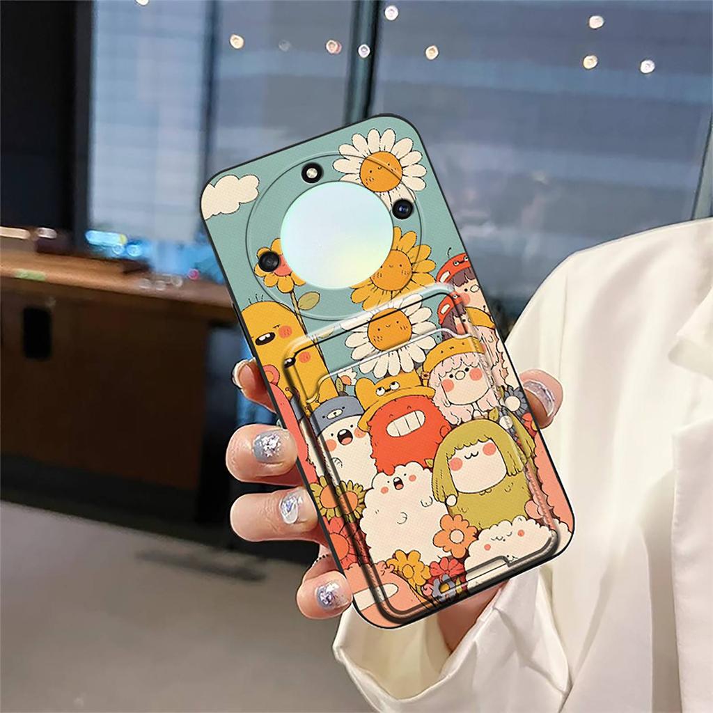 protective Silicone Phone Case For Huawei Honor X40 Graffiti Soft case Card bag Waterproof Durable Cartoon Anti-dust TPU