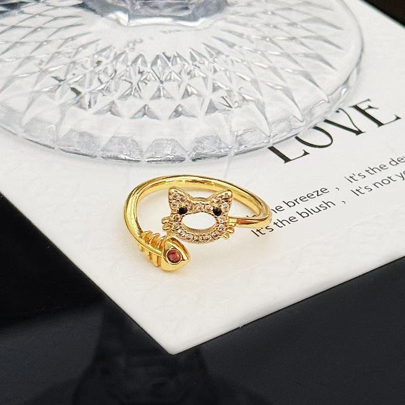 Mode Kreativ Licht Luxus Nische Hoher Sinn Offener Ring Schlicht Freundin Farbe Schatz Paarring Super Flash Ring Frauen