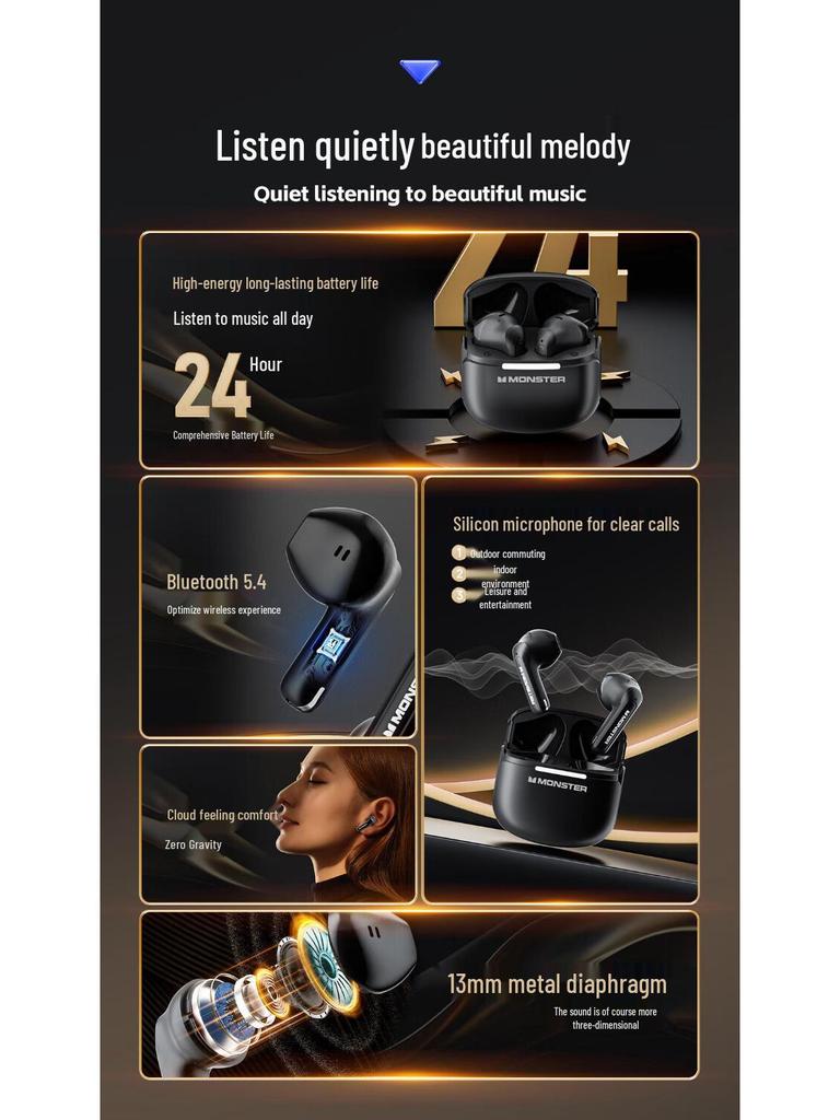 GT15 Wireless Bluetooth In-Ear Headset: Long Battery, Stereo, Noise-Cancelling, Perfect for Gaming