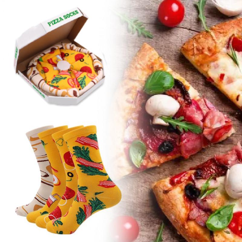Lustige und farbenfrohe Pizza-Socken-Geschenkbox für Männer und Frauen mit kreativen Designs