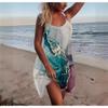 Fashion Sleeveless Printed Summer Suspender Dress Women Large Size Loose Elegant A-line Party Beach Short Dresses Female Casual Simple Women Clothing