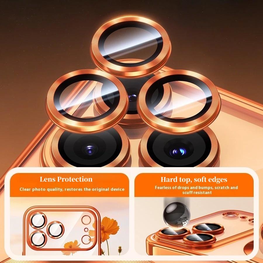 Luxury Transparent Electroplating Magnetic Case for 17 Air 16 15 14 13 12 11 Pro Max Plus Lens Protection Soft Back Cover