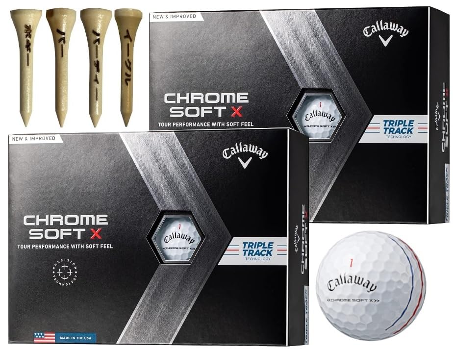 

Мяч для гольфа Dozen CHROME SOFT X 2022 Triple Track Белый [2 + Бонус]