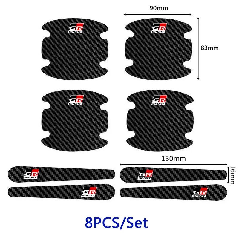 

Защитная пленка для ручек из углеродного волокна, стайлинг автомобиля, наклейки против царапин для Toyota GR Gazoo Sport, аксессуары для дверных ручек