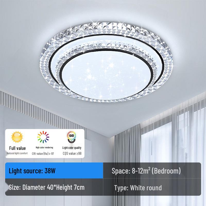 Luxury Crystal Ceiling Fan & Light Set for New Home Decoration Tri-color Dimming Full Spectrum