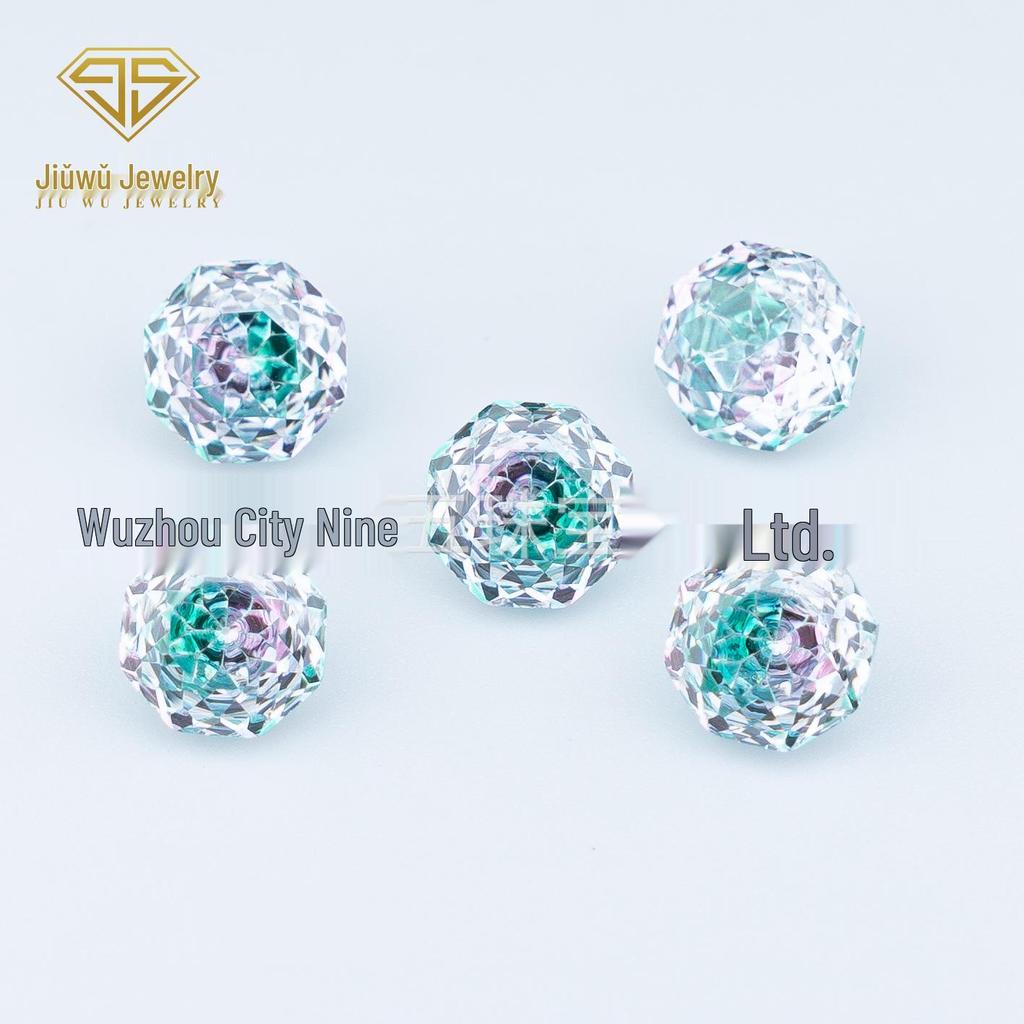 4-8mm Gradient Rose-Cut Two-Tone Soft Core Zircon Millennium Rose