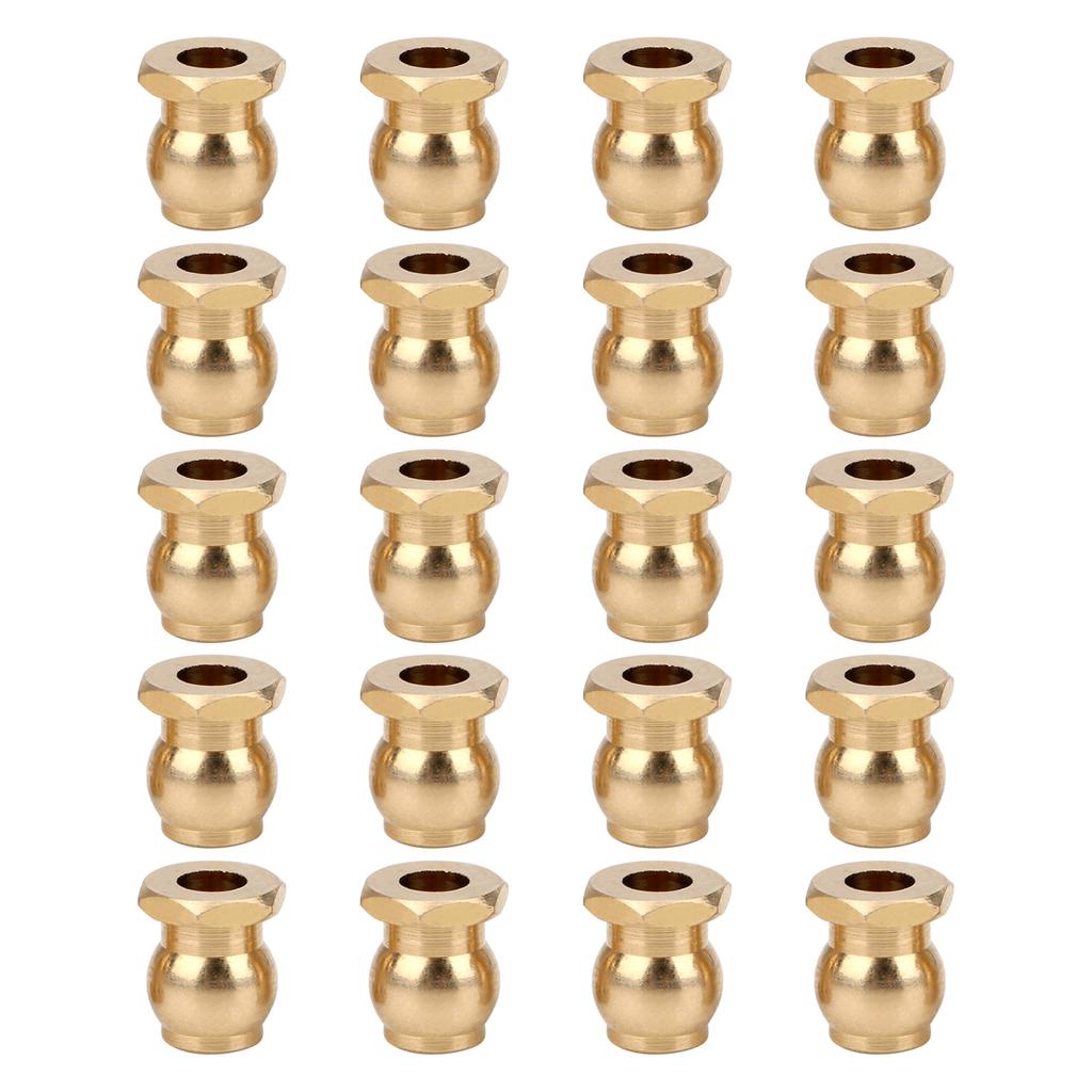 20pcs 1:10 1:8 Link Rod Ball Joint Metal Tie Rod Ends Copper RC Accessory for RC Crawler Truck