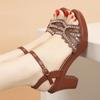 Fashion Shiny Crystal Decor High Heels Sandals for Women 2025 Summer Comfort Mesh Sandals Woman Ankle Buckle Square Heeled Party Shoes