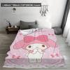 1pc Sanrio My Melody Pink Flannel Blanket 2D Print Soft Cozy Throw for Bedroom Living Room Camping All Season