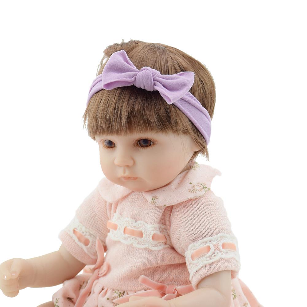 Çocuk Naylon Dikişsiz Fiyonklu Saç Bandı Elastik Saç Bandı Bebek Başlığı Bebek Saç Aksesuarları Düz Renk Düğümlü Saç Bandı