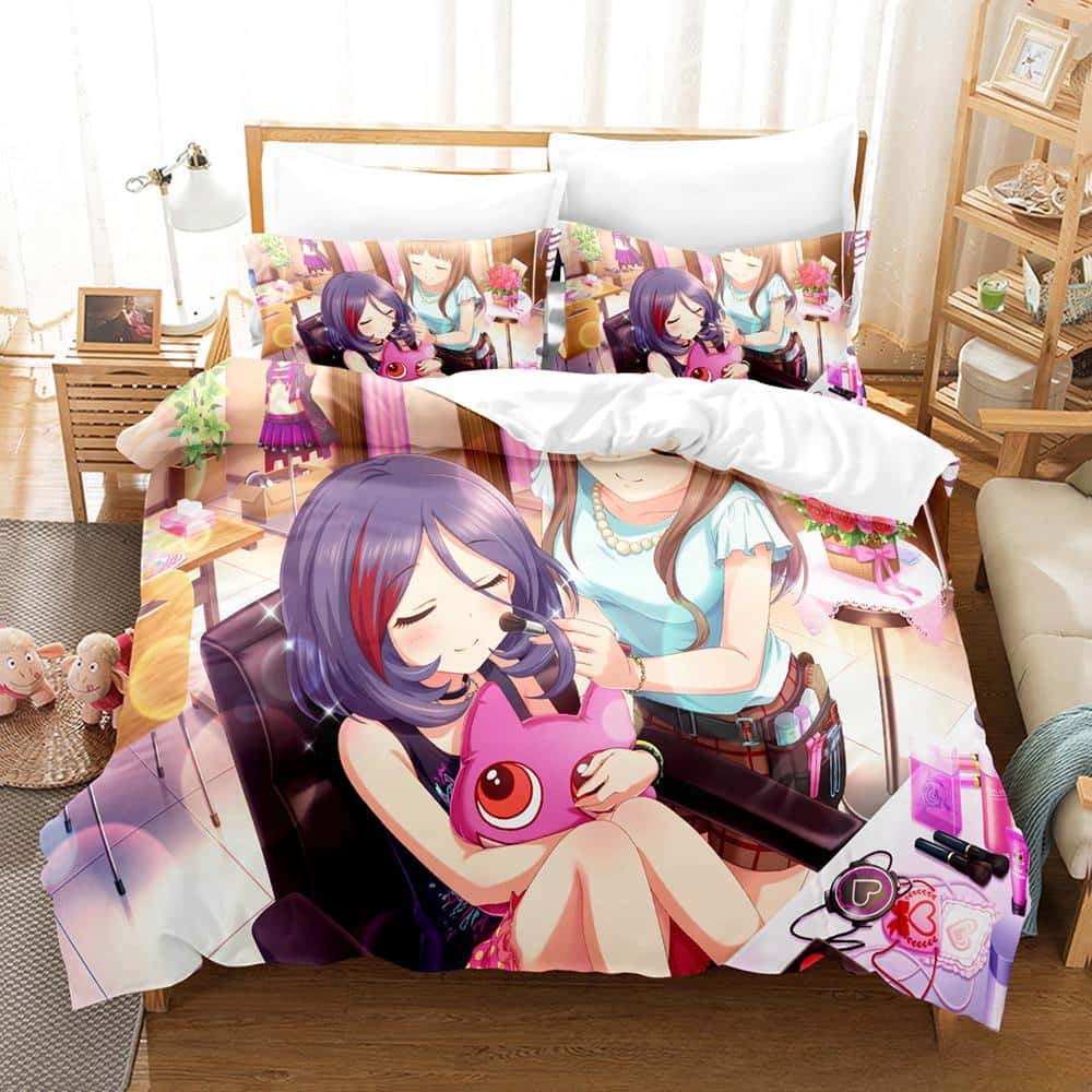Fashion 3D Print Anime Kawaii Girls The Idolm@Ster Bedding Set Single Twin Full Queen King Size Bed Set Bedroom Duvet Cover Sets