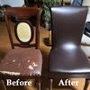 Waterproof PU Leather Dining Chair Covers Stretchable Oil Resistant Slipcover for Kitchen Chairs Durable Easy Clean Protector