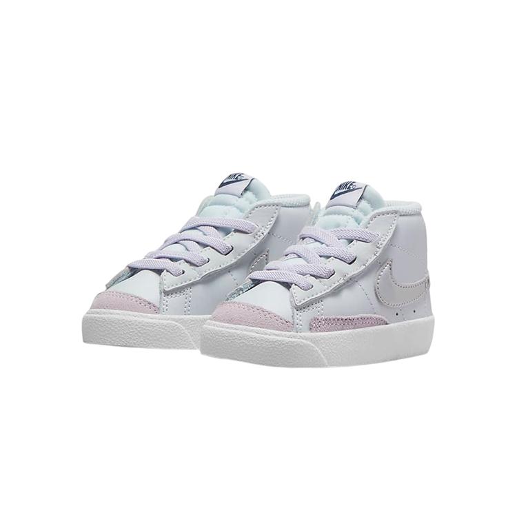 New Nike Blazer 77 Anti Slip Wear Resistant Mid Top Skateboard Shoes White Gray Infant And Toddler DA4088-010