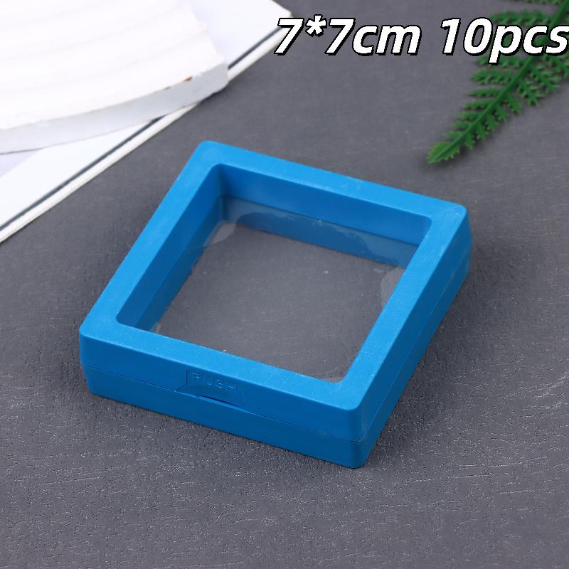 10Pcs Transparent Floating Display Box Plastic Film Jewelry Packaging Box Jewelry Necklace Ring And Collectible Storage Box