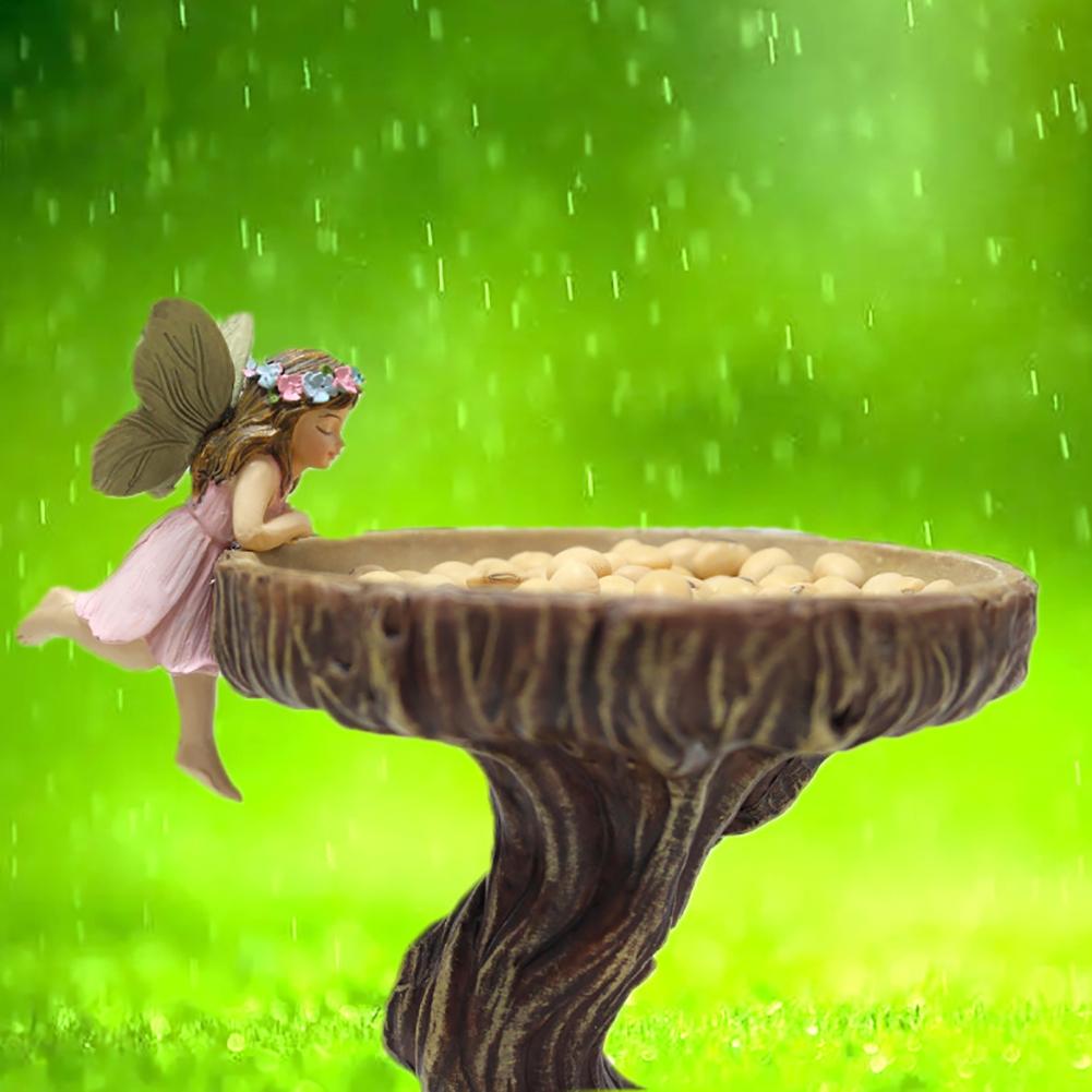 Flower Fairy Bird Feeders For Outdoors, Resin Craft Bird Food Container Garden Statue Ornament Wild Bird Feeder, Landscaping Lawn Yard Decoration