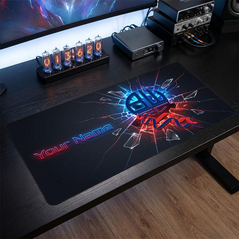 Bolton Wanderers FC Custom Large Mouse Pad, Personalized Name Text Print, Football Logo Non‑Slip Desk Mat Gaming Gift