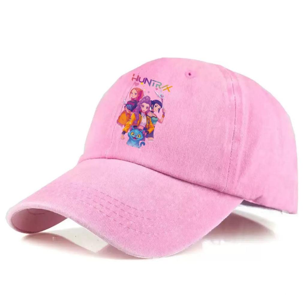 HUNTR/X Anime Girls Embroidered Baseball Cap, Vintage Washed Cotton Adjustable Dad Hat, Unisex Casual Sun Hat for Fans