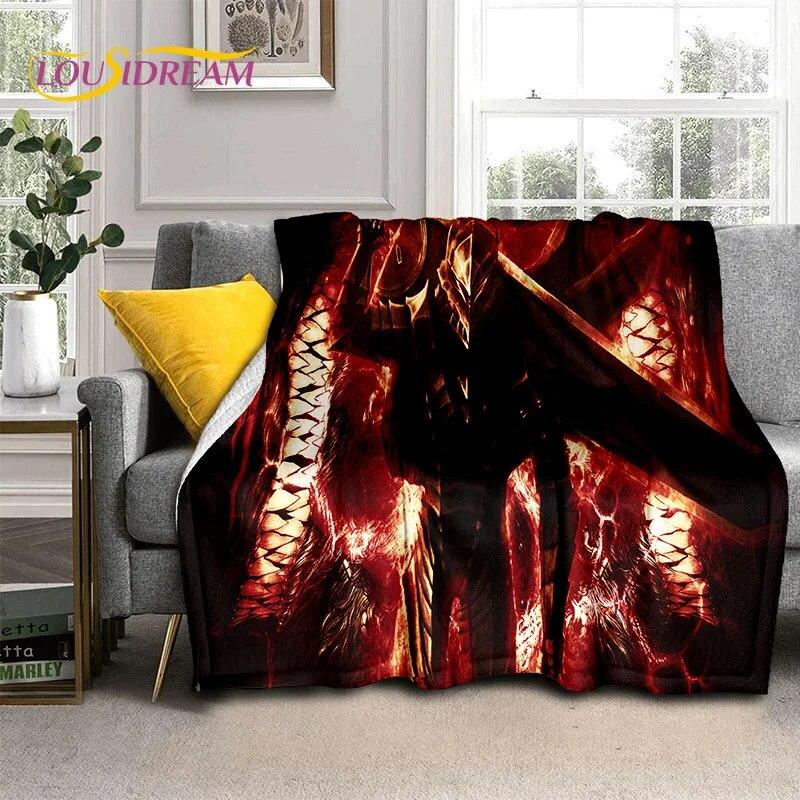 3D Anime Calssic Berserk Cartoon HD Blanket,Soft Throw Blanket for Home Bedroom Bed Sofa Picnic Travel Office Cover Blanket Kids