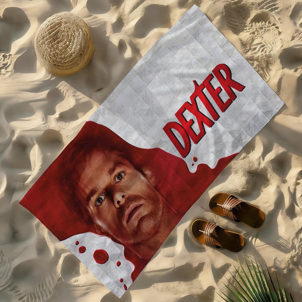 Classic TV Dexter Towel Soft Lightweight Anti-Sand Large Beach Towel Quick-Drying Bath Sports Family