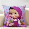 MMasha And BBear Cushion Cover Natural Linen Organic Fabric DoubleSided Printing Room Sofa Decor Pillow Case