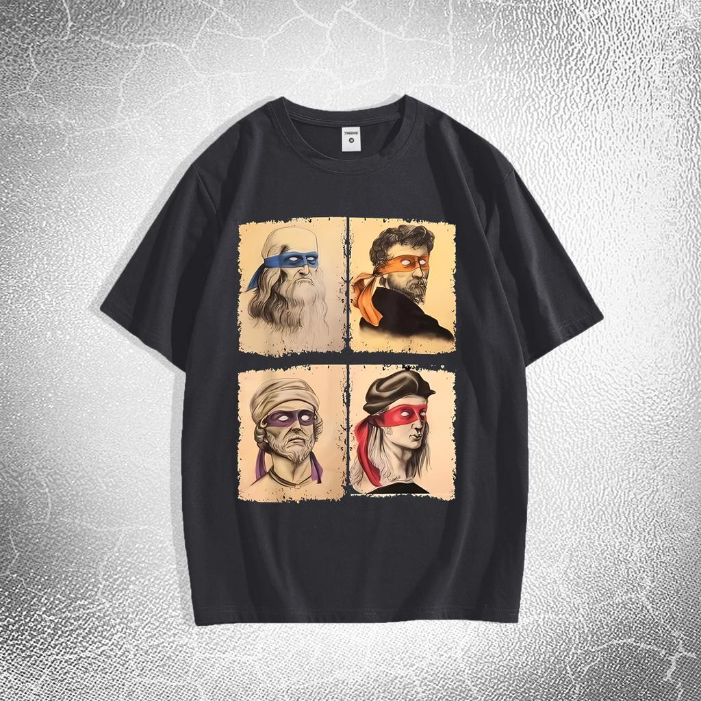 Men's Oversized Renaissance Artist Graphic Print Casual T-shirt