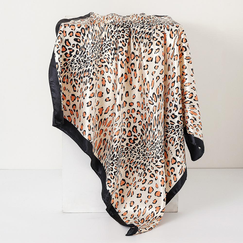 Design Satin Silk Imitation Shawl Hijab Scarf Women Print Ginkgo Leaves Sunscreen Beach Wraps Hijab Female Headkerchief Echarpe